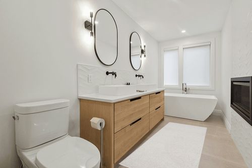 Furnish my Place Modern Plush Solid Color Rug - Off White, 3' x 8', Pet and Kids Friendly Rug. Made in USA, Runner, Area Rugs Great for Kids, Pets, Event, Wedding in Scandinavian Neutral bathroom