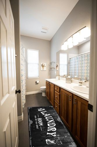 SHUNLCD Farmhouse Laundry Room Rug Runner Non Slip Laundry Mats, Washable Kitchen Floor Mat Bathroom Laundry Room Decor Accessories 20"X59" (Black) in Wooden and Grey Bathroom