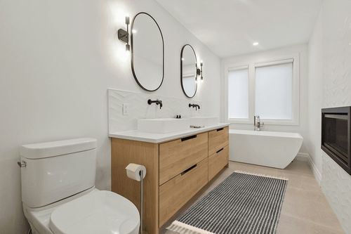 Lahome Boho Kitchen Runner, 2'6''x8 Runners for Hallways Lightweight Bath Mat Woven Washable Runner Rug with Tassels, Farmhouse Rug Runner Non-Shedding Black Rug for Bedroom Living Room in Scandinavian Neutral bathroom