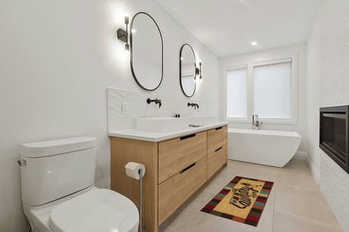 Ottomanson Machine Washable Checkered Border Laundry Room Rug Non-Slip Rubberback 2x5 Laundry Runner Rug for Laundry Room, Bathroom, Washroom, 20" x 59", Multicolor in Scandinavian Neutral bathroom