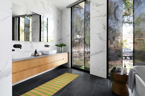 Chouhan Rugs Natural Jute Green Striped Rug Bohemian Rug Decor Rug Handwoven Rug Custom Rug Decorative Rug in Modern Black Tiled bathroom