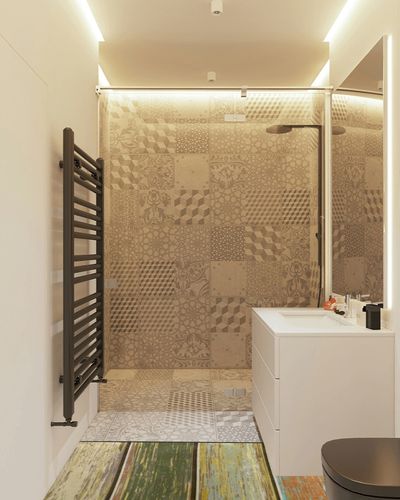 xigua Vintage Wood Grain Area Rug - 2' x 6' Washable Runner Rugs with Rubber Backing - Non Skid Floor Carpet for Indoor Living Room Hallway Kitchen in White Tiled Bathroom