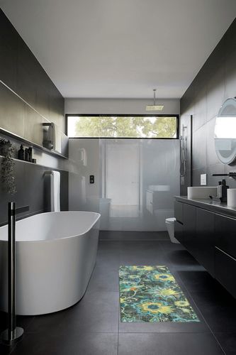 Beeiva Floral Rug Runners for Hallways, 2x5 Green Kitchen Runner Rug Washable, Modern Plant Non-Shedding Bathroom Front Door Rug Non-Slip Hallway Runner Rug for Entryway Bedroom Kitchen in Black Modern Bathroom