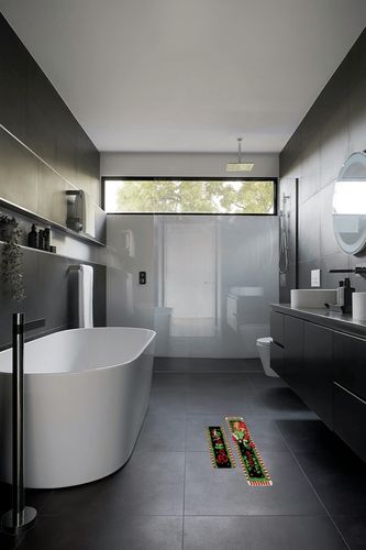 Grinchmas Christmas Kitchen Rugs [2 PCS] Cushioned Anti-Fatigue Kitchen Mat Non-Skid Waterproof Kitchen Mats, Comfortable Kitchen Carpet Set, Christmas Doormat for Floor Office Sink Laundry (B) in Black Modern Bathroom