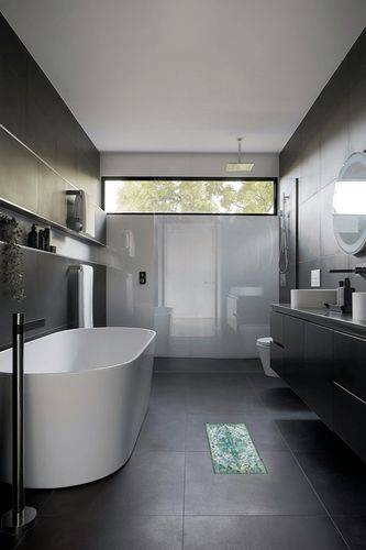 Cokhzug Boho Decor Front Door Mats, Farmhouse Style Indoor Outdoor Bohemian Non-Slip Floor Mat for Home Entrance, Bedroom, Kitchen & Bathroom, Vintage Laundry Area Rug 17''x30'' Blue-Green in Black Modern Bathroom