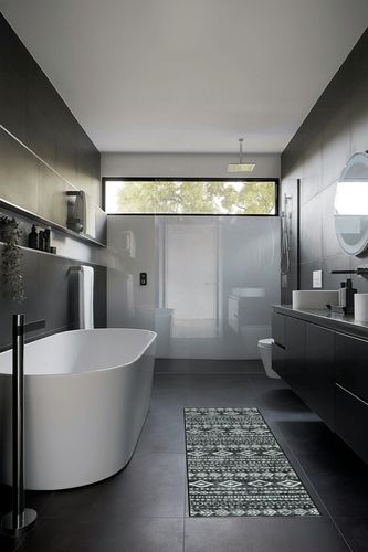 Lahome Farmhousen Moroccan Runner Rug, Washable 2x6 Entryway Runner Rugs Non Slip Black and White Bedroom Rug Runner, Bohemian Tribal Throw Rug Soft Low-Pile Floor Laundry Room Carpet in Black Modern Bathroom