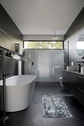 NATOLIA DECOR Runner for Bedroom in Black Modern Bathroom