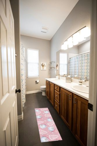 Christmas 1 Piece Kitchen Runner Rug Non Skid Washable, Pink Santa Christmas Tree Winter Snowflake Durable Welcome Mat Low Profile Absorbent Doormat for Kitchen, Living Room, Entryway, 15.7"W x 47.2"L in Wooden and Grey Bathroom