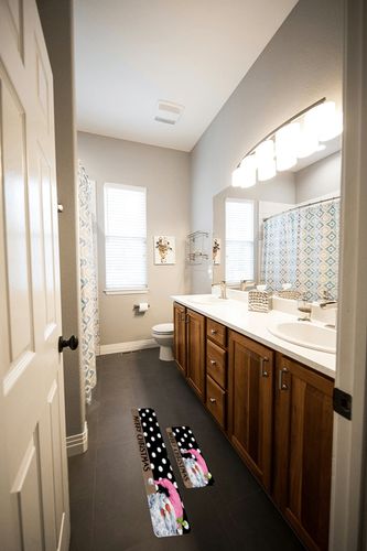 Merry Christmas Kitchen Rug 2 PCS, Non-Slip Soft Absorbent Standing Mats for Kitchen Bathroom Living Room Laundry Room Runner Rug Set Pink Xmas Gnomes White Polka Dots Black 16x24+16x47 in Wooden and Grey Bathroom