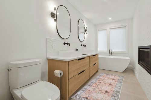 BRICHOEE Hallway Runner Rug 2.6x8 Ft Blush Anti-Skid Printed Persian Entryway Mat Machine Washable Vintage Home Decor Carpet Mat in Scandinavian Neutral bathroom