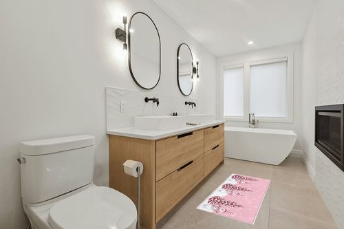 Kitchen Rugs Long Floor Door Mats Absorbent Entryway Rug Winter Christmas Cute Snowman Indoor Carpet Non-Slip Area Runner,Xmas Tree Snowflake on Pink Entrance Doormat for Bedroom Bathroom in Scandinavian Neutral bathroom