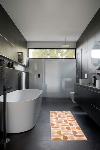 Lahome Boho Runner Rug - 2x6 Rug Runners for Hallways 6 Feet Non Slip Soft Geometric Washable Rug Runner Ultra-Thin Kitchen Runner Rugs for Bathroom Entryway Laundry Bedroom (2x6ft,Multi) in Black Modern Bathroom