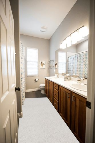 Furnish my Place Modern Plush Solid Color Rug - Off White, 3' x 8', Pet and Kids Friendly Rug. Made in USA, Runner, Area Rugs Great for Kids, Pets, Event, Wedding in Wooden and Grey Bathroom