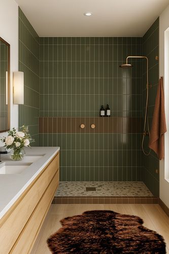 2x4 Faux Fur Sheepskin Accent Rug/Bear Skin/Area Throw/Carpet/Pelt Rug/New in Green Bathroom