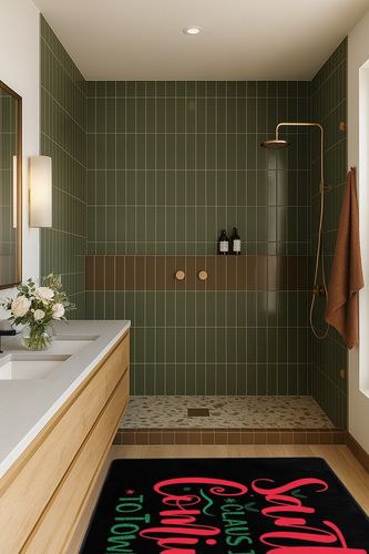 LIICHEES Santa is Coming to Town-Christmas Area Rug 63x48in Washable Rugs for Living Room Bedroom Large Rug Indoor Decorative Carpet Yoga Mat in Green Bathroom