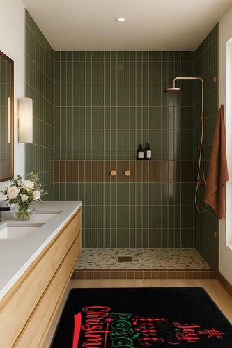 LIICHEES Joy Hope Love Peace Christmas Area Rug 63x48in Washable Rugs for Living Room Bedroom Large Rug Indoor Decorative Carpet Yoga Mat in Green Bathroom