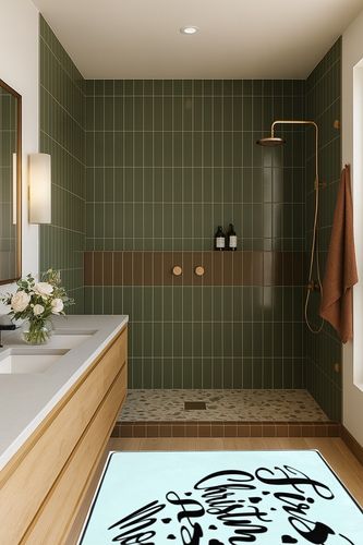 LIICHEES First Christmas As Mom Area Rug 63x48in Washable Rugs for Living Room Bedroom Large Rug Indoor Decorative Carpet Yoga Mat in Green Bathroom