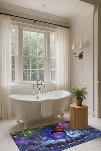 Carpet, Anime Game Cartoon Carpet Living Room Bedroom Floor Sofa Mat, Home Area Decorative Floor Mat in Luxurious Bathroom