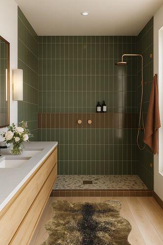 Walk on Me Classic Grizzly Bear Pelt - Faux Fur Rug - New Made in France (3x5 or 5x7) (3x5 (Actual 40" x 55")) in Green Bathroom