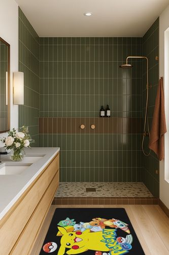 Cute Area Rugs,Large Carpet Non-Slip Washable Floor Rug, Stain Resistant Living Room Bedroom Area Rug,for Living Room Bedroom Backyard Dorm Home Decor 3ftX5ft in Green Bathroom