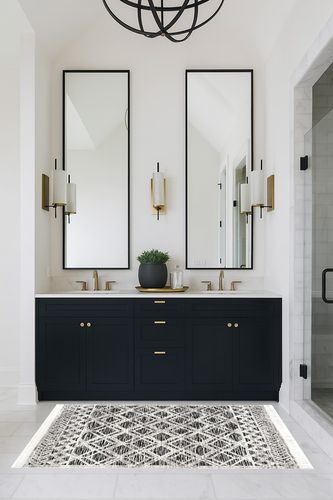 nuLOOM Ansley Moroccan Lattice Tassel Area Rug in Transitional Black Bathroom