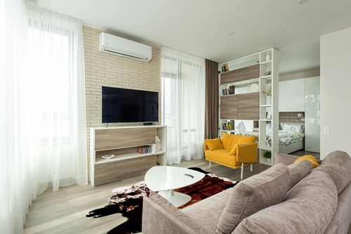 CONBEN Oversized Faux Cowhide Rug (6.3ft x 8.3ft) - Non-Slip Backing, Cow Print Decor - Farmhouse, Western Floor Rugs for Living Room, Bedroom, Dining Area or Office in Light Modern Living Room with TV