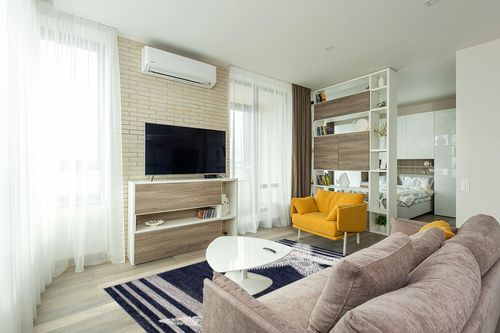 nuLOOM Thomas Paul Starfish and Striped Area Rug, 5' x 8', Blue in Light Modern Living Room with TV