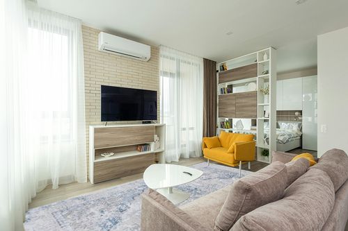 LUXE WEAVERS Oriental Medallion Living Room Area Rug 8x10 Blue and Cream, Bohemian Vintage Floral Pattern, Non-Shedding Easy Care Floor Carpet in Light Modern Living Room with TV