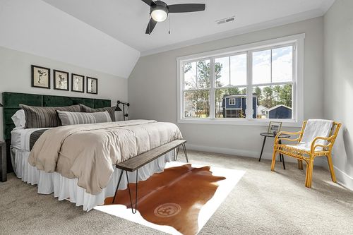Genuine Brown Cowhide Rug 6 x 7-8 ft. 180 x 220 cm in Grey Traditional Bedroom with King Bed