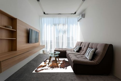 rodeo Genuine Cowhide Rug: Hand-Picked & Authentic Real Cowhide Rug for western Home Decor -TEXAS rug Cow Hide Rug Large Sized at 6x7ft - Rustic rug, Unique, Durable, Leather Cow Carpet Rugs -Tricolor in Grey Living Room with Brown Couch