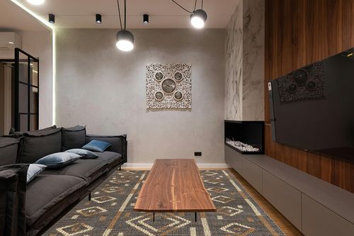 nuLOOM Virginia Bohemian Jute-Blend Area Rug, 8x10, Brown in Dark Wood Living Room with Black Couch