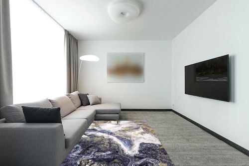 Popumelon Area Rug for Living Room Rugs - 5x7 Abstract Stain Resistant Washable Rug, Anti Slip Backing Rugs for Living Room, Marble Vintage Tribal Area Rugs in Modern Living Room with Grey Couch