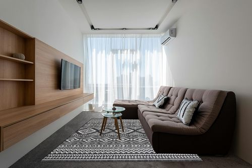 Beverly Rug Waikiki Boho Indoor Outdoor Rug 8x10, Washable Outside Carpet for Patio, Deck, Porch, Bohemian Area Rug, Farmhouse Rugs, Aztec Tribal Rug, Black and White in Grey Living Room with Brown Couch
