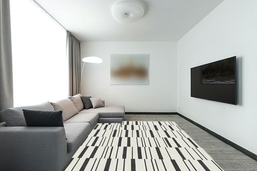 8'x10' | Machine Washable Area Rug | Kid & Pet Friendly | Indoor Rug | Broken ... in Modern Living Room with Grey Couch