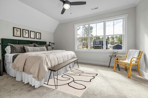 Hauteloom Eilir Bohemian Living Room, Bedroom Area Rug - Modern Boho Farmhouse - Striped Geometric Carpet - Cream, Beige, Black, Bone - 5' x 7' in Grey Traditional Bedroom with King Bed