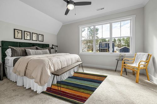 Mohawk Home Rainbow Stripe 5' x 8' Area Rug - Multicolor - Perfect for Living Room, Dining Room, Office in Grey Traditional Bedroom with King Bed