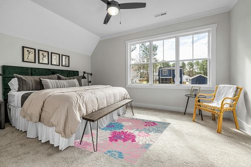 Nourison Passion Grey 5'3" x 7'3" Area-Rug, Floral, Farmhouse, Easy-Cleaning, Non Shedding, Bed Room, Living Room, Dining Room, Kitchen, (5' x 7') in Grey Traditional Bedroom with King Bed