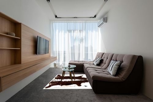 Genuine Cowhide Rug Hereford Black White Animal Skin Leather Cowhide Rug Real Cowskin Area Rug (Design 3, 5x6) in Grey Living Room with Brown Couch