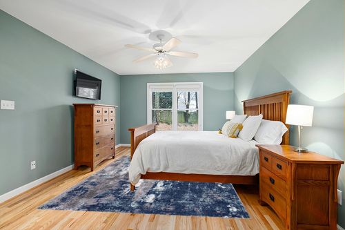 Blue Modern Stain Resistant Living Room, Bedroom, Playroom, Hallway, Dining Room Area Rug in Teal and Orange Wood Bedroom