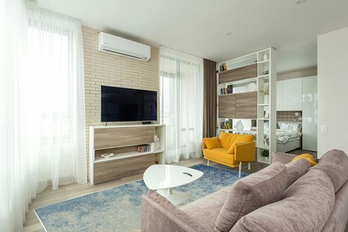 Nourison Passion Navy/Light Blue 8' x 10' Area -Rug, Modern, Abstract, Easy -Cleaning, Non Shedding, Bed Room, Living Room, Dining Room, Kitchen (8x10) in Light Modern Living Room with TV