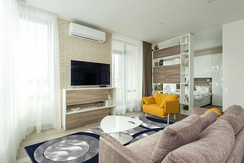 Navy Modern,contemporary Fluffy Living Room Area Rug in Light Modern Living Room with TV