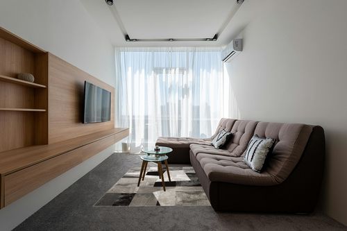 Home Dynamix Catalina Bismark Contemporary Geometric Area Rug, Grey/Black, 5'3"x7'2" in Grey Living Room with Brown Couch