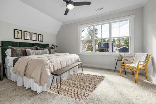 Geometric Cream/Orange Area Rug Dakota Fields Rug Size: Rectangle 5'3" x 7' in Grey Traditional Bedroom with King Bed