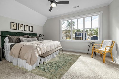 Magnolia Home by Joanna Gaines x Loloi Sinclair Collection SIN-05 Jade / Sand 7'-6" x 9'-6" Area Rug in Grey Traditional Bedroom with King Bed