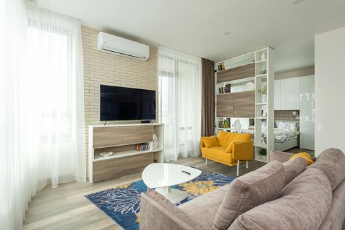 Nourison Passion Blue 5'3" x 7'3" Area-Rug, Floral, Farmhouse, Easy-Cleaning, Non Shedding, Bed Room, Living Room, Dining Room, Kitchen, (5' x 7') in Light Modern Living Room with TV