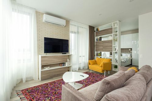 SAFAVIEH Blossom Collection 8' x 10' Purple / Multi BLM451A Handmade Tassel Premium Wool Area Rug in Light Modern Living Room with TV