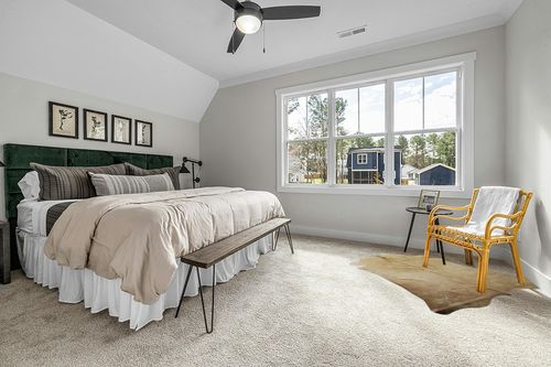 Tomtom Cowhides Butter Blonde Cowhide Rug 6x6 in Grey Traditional Bedroom with King Bed