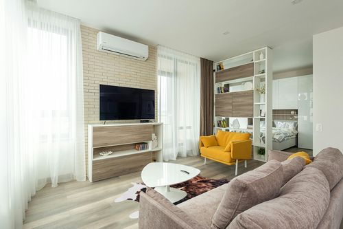 Lahome Faux Cowhide Area Rug - Cow Print Rugs for Living Room Dining Room Bedroom Western Decor, Large Premium Animal Skin Rugs, Cow Hide Print Carpet for Kids Room Nursery, Brown, 62"x75"/5.2'x6.2' in Light Modern Living Room with TV