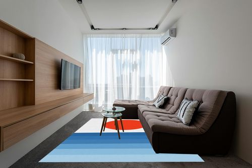 Modern Minimalist Navy White Red Area Rug for Living Room Bedroom Dining Room Nursery Room Contemporary Fluffy Carpets 8x10 Accent Kitchen No-Slip Kitchen Runner Rug Mat in Grey Living Room with Brown Couch