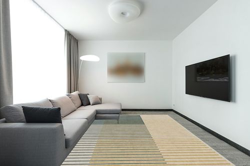 9'x12' | Washable Modern Area Rugs | Living Room & Kitchen Rugs | Interior Rugs ... in Modern Living Room with Grey Couch
